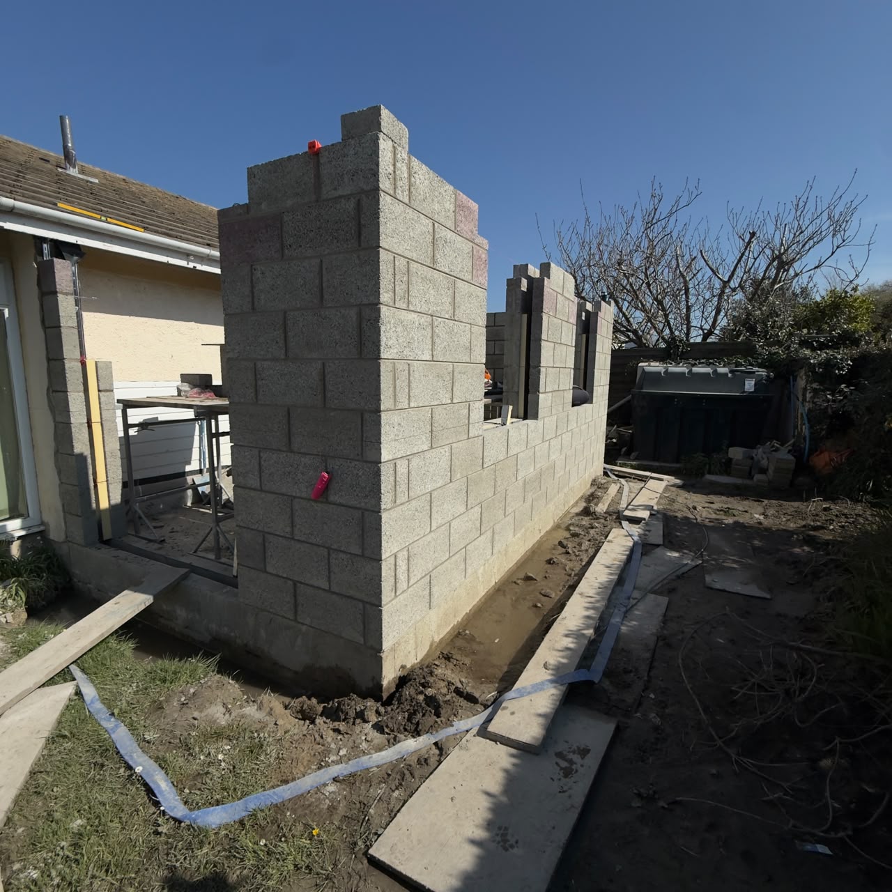 Blockwork external walls under construction