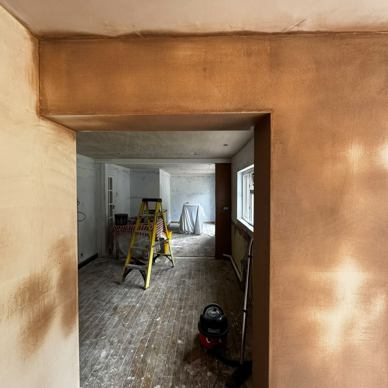 Before — New internal opening formed and freshly plastered